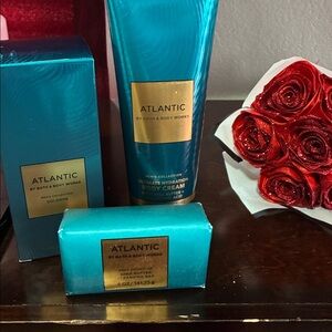 Bath & Body Works Atlantic Blue Cologne and Body Cream and body bar soap